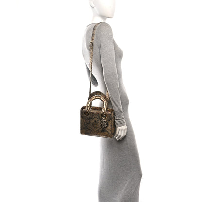 Christian Dior Metallic Calfskin Small Toile de Jouy Soleil Gold 2 of 10