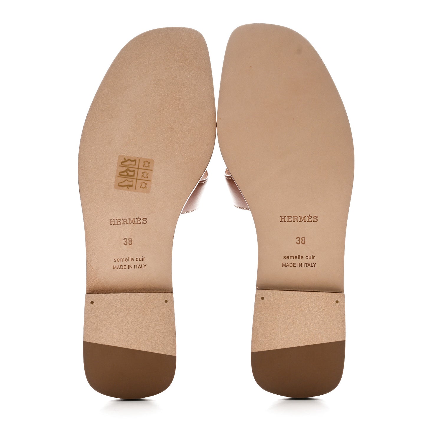 Box Calfskin Oran Sandals 38 Gold