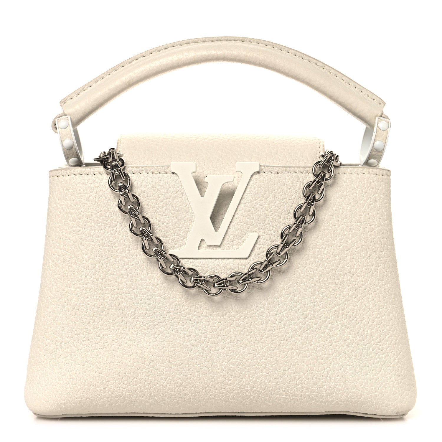 Louis Vuitton Taurillon Mini Capucines Monochrome  White 1 of 12
