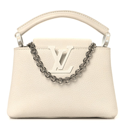 Louis Vuitton Taurillon Mini Capucines Monochrome  White 1 of 12