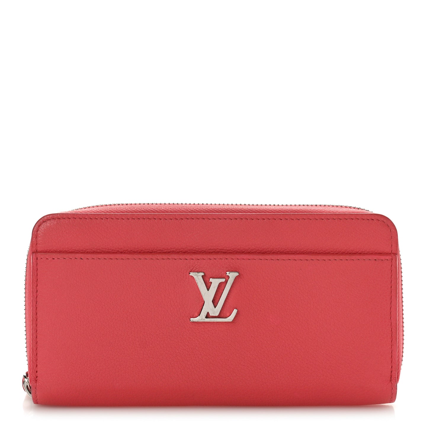 Calfskin Zippy Lockme Wallet Pink