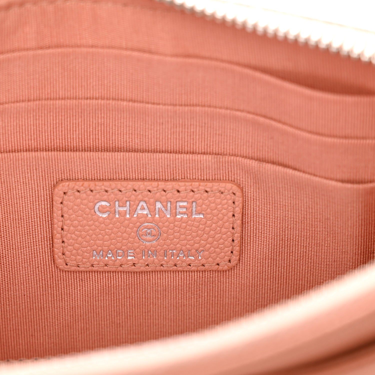 Chanel Caviar CC Zip Pouch Light Pink Black 6 of 8