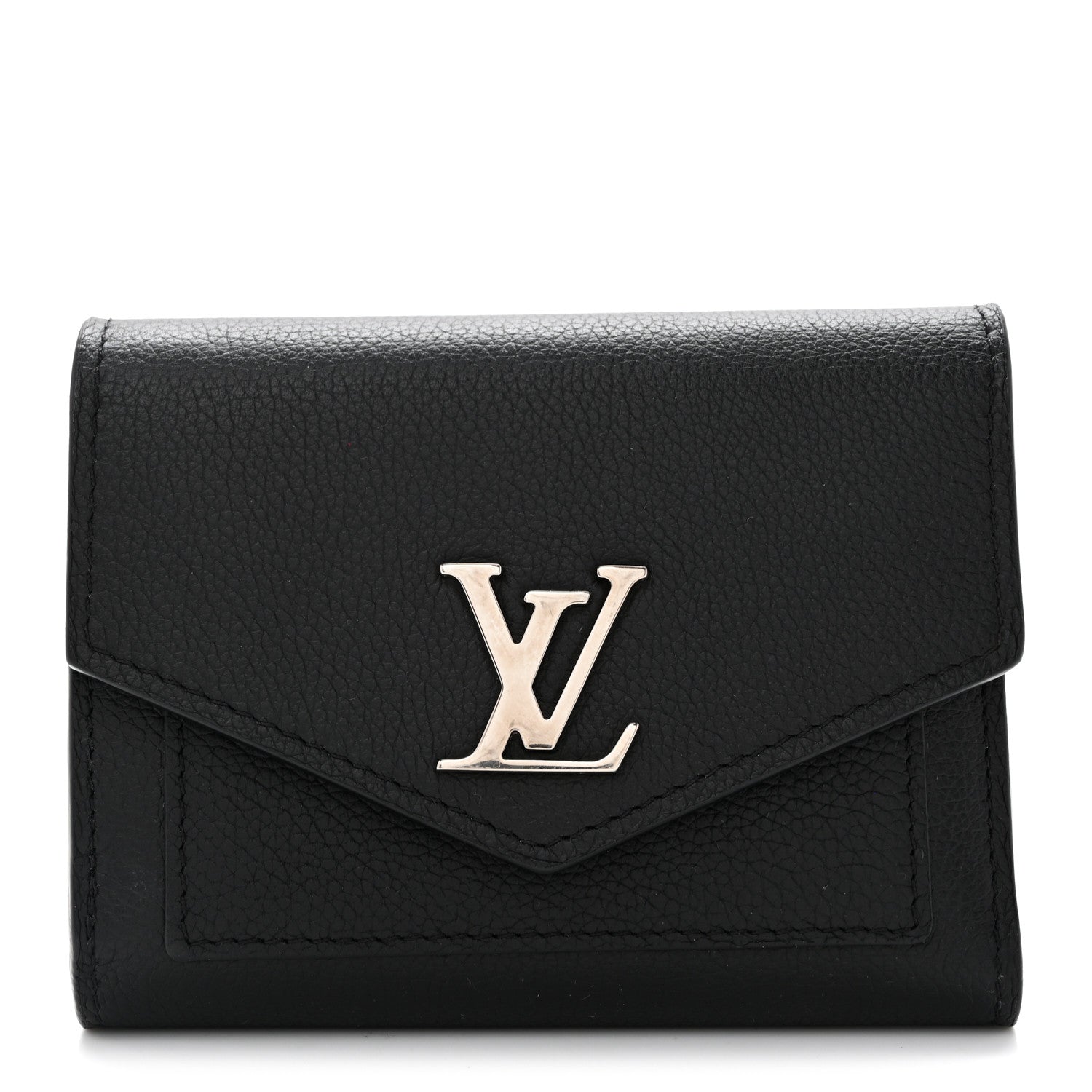 Louis Vuitton Soft Calfskin My Lockme Compact Wallet Black 1 of 6