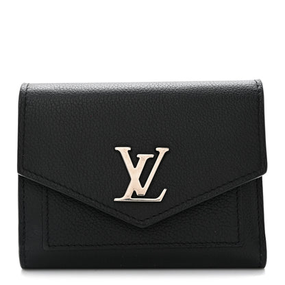 Louis Vuitton Soft Calfskin My Lockme Compact Wallet Black 1 of 6
