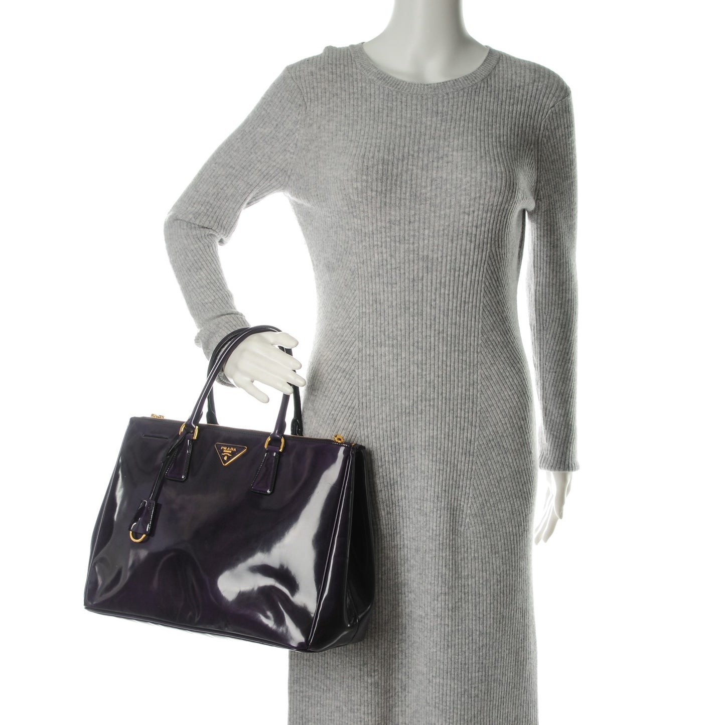 Spazzolato Large Double Zip Tote Viola Fume