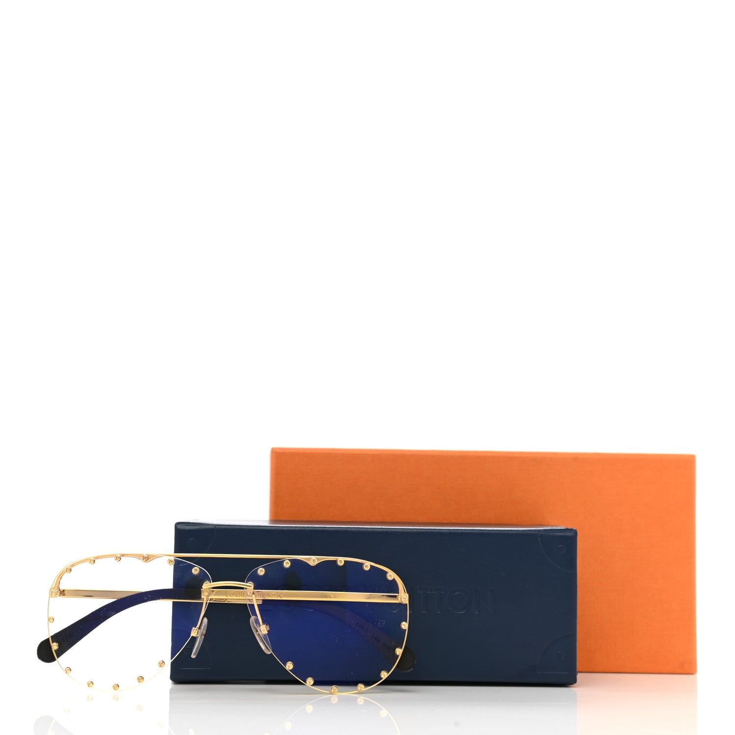 Louis Vuitton Metal The Party Aviator Sunglasses Z0997W Gold