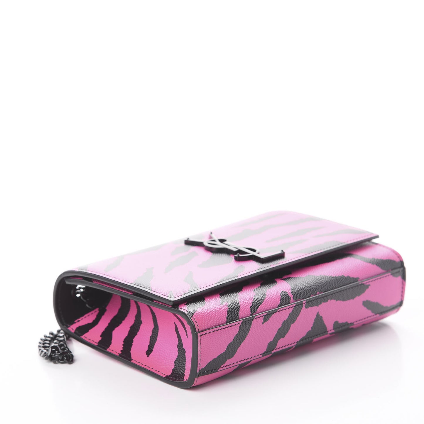 Grain De Poudre Zebra Print Small Monogram Kate Satchel Fuxia Black