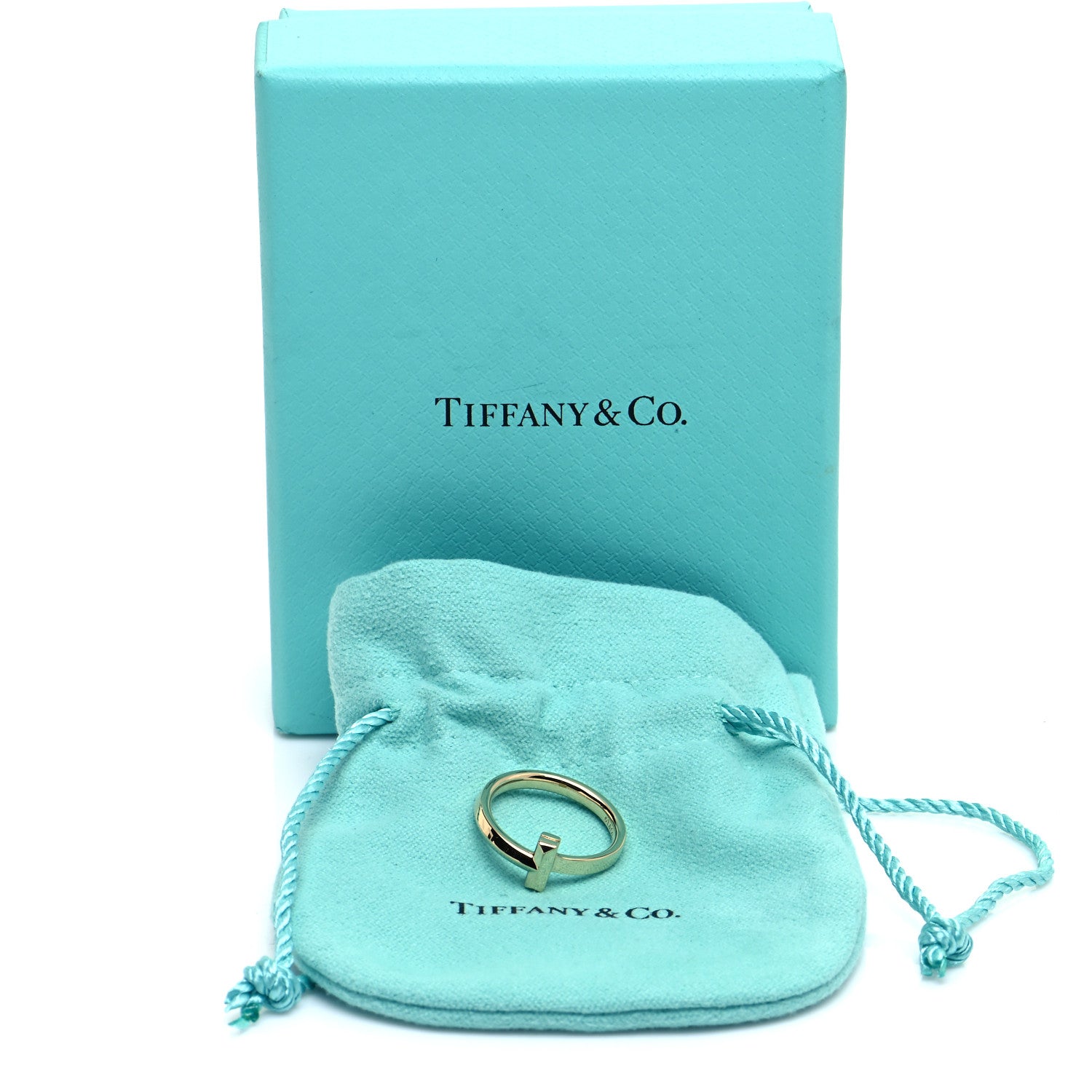 Tiffany 18K Yellow Gold T T1 Ring 49 5 5 of 5