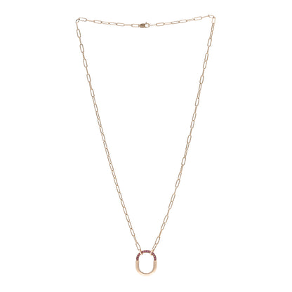 Tiffany 18K Rose Gold Pink Sapphire Small Lock Pendant Necklace 3 of 7