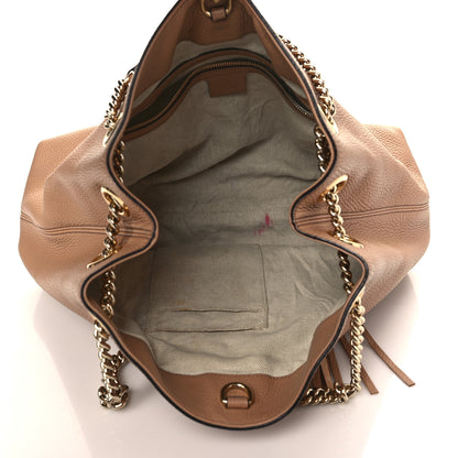 Gucci Pebbled Calfskin Medium Soho Chain Shoulder Bag Camelia 5 of 7