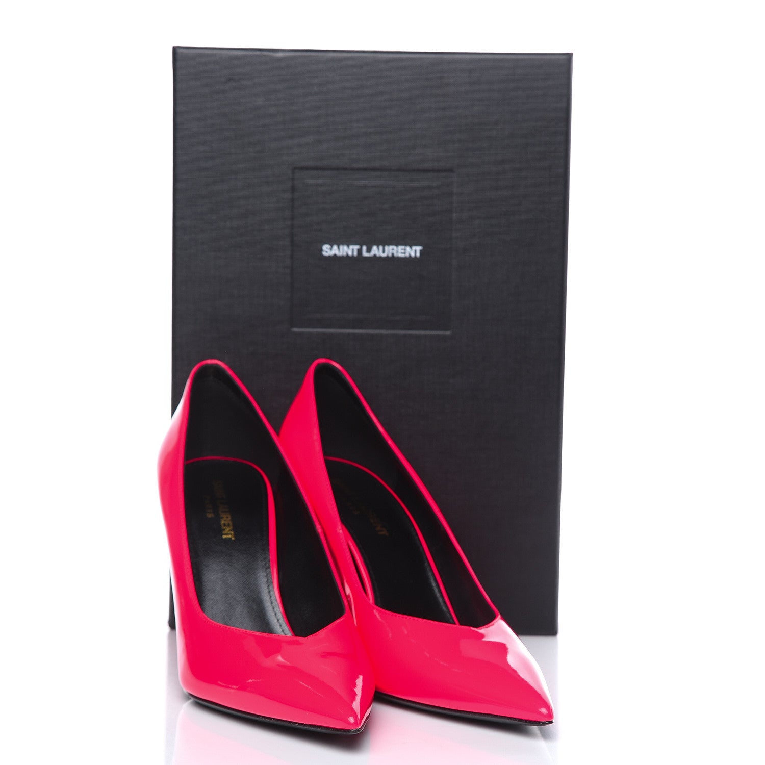 Saint Laurent Patent Calfskin Kiki 85 Pumps 39 Neon Pink 9 of 9