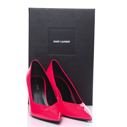 Saint Laurent Patent Calfskin Kiki 85 Pumps 39 Neon Pink 9 of 9