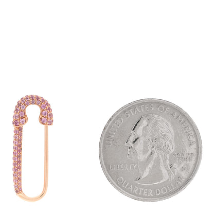 Anita Ko 18K Rose Gold Pink Sapphire Safety Pin Earring 2 of 4