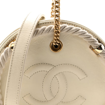 Chanel Crumpled Calfskin Cotton Small En Vogue Round Bag White 8 of 10