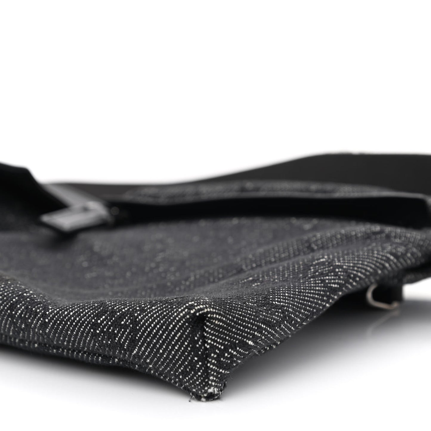 GG Denim Monogram Double Pocket Belt Bag Black