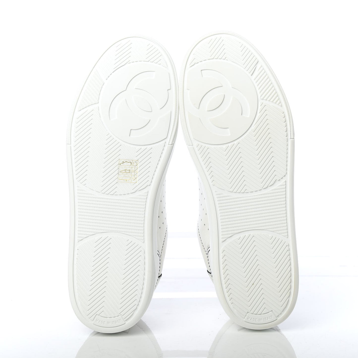 Calfskin Womens Logo Sneakers 40 Black White