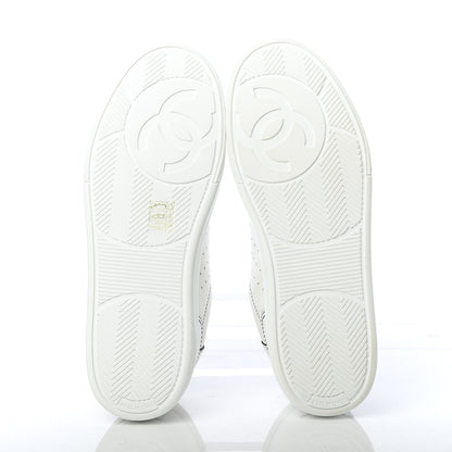 Chanel Calfskin Womens Logo Sneakers 40 Black White 6 of 11