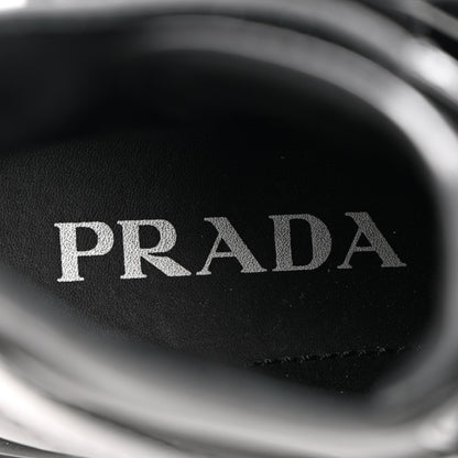 Prada Spazzolato Rois Nylon Metal Triangle Logo Monolith Pouch Pocket 55mm Boots 38.5 Black 7 of 14