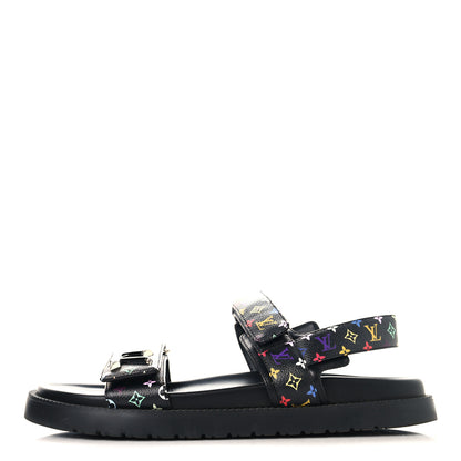Louis Vuitton LV X TM Monogram Multicolor Sunset Flat Sandals 41 Black 1 of 9