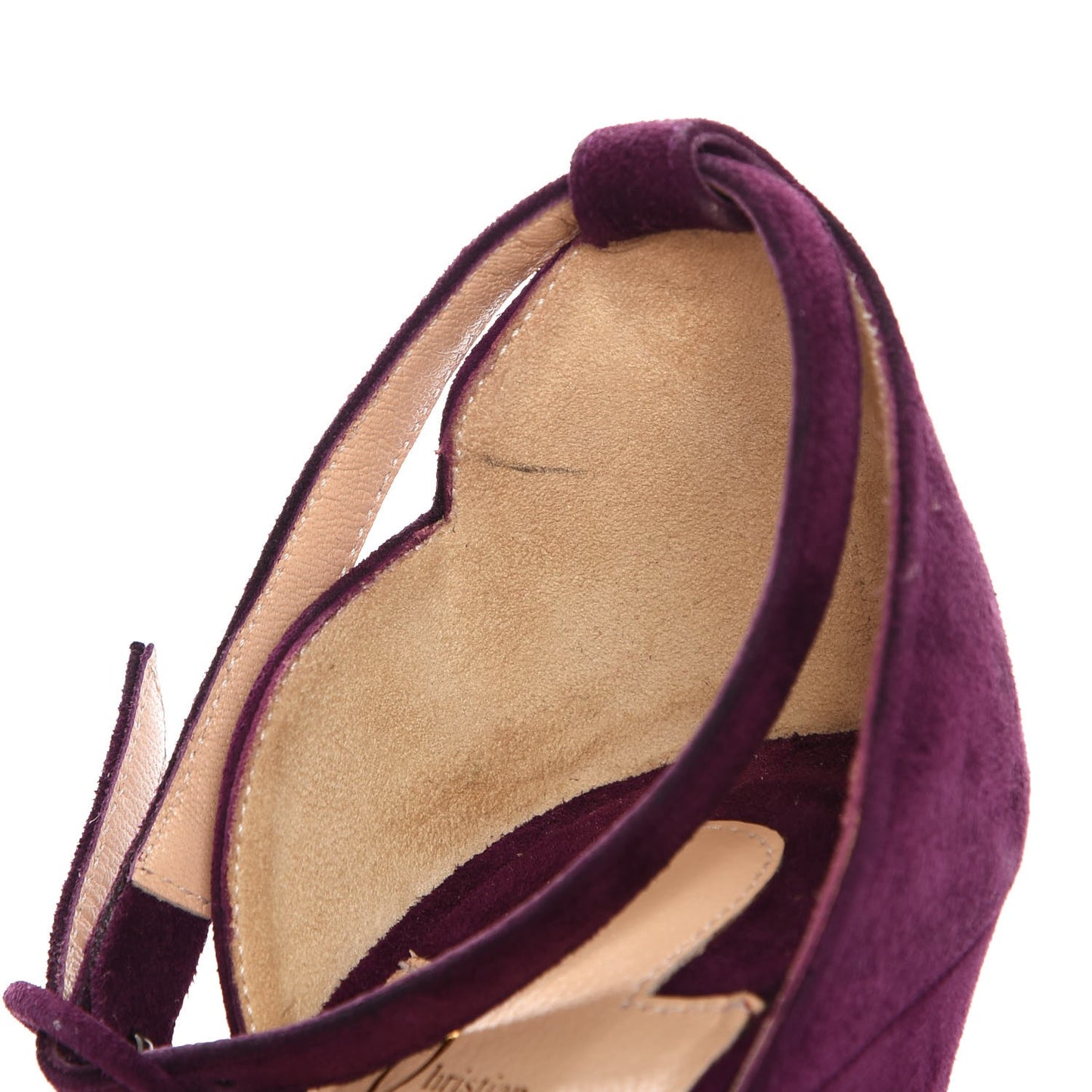 Veau Velours Aketi 100 Ankle Strap Wedge 36.5 Merlot