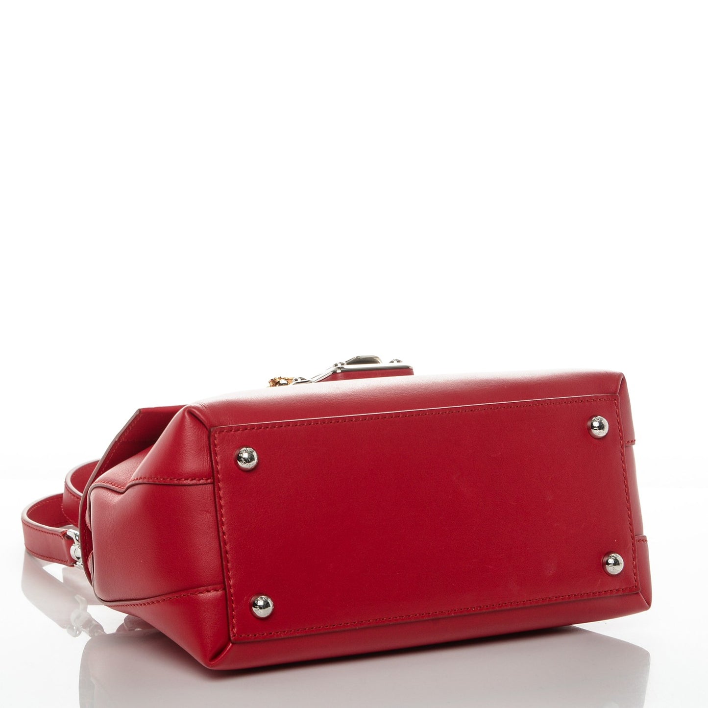 Calfskin Lucia Small Satchel Rosso