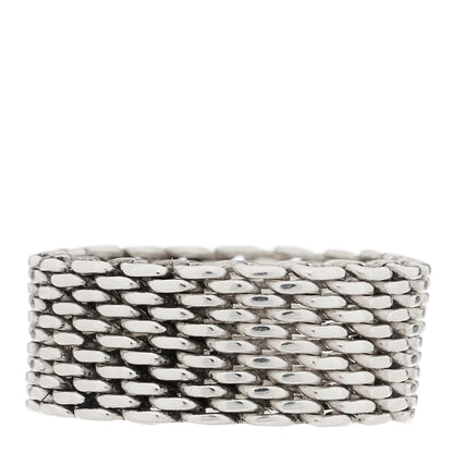 Tiffany Sterling Silver Somerset Mesh Ring 63 10.25 1 of 4