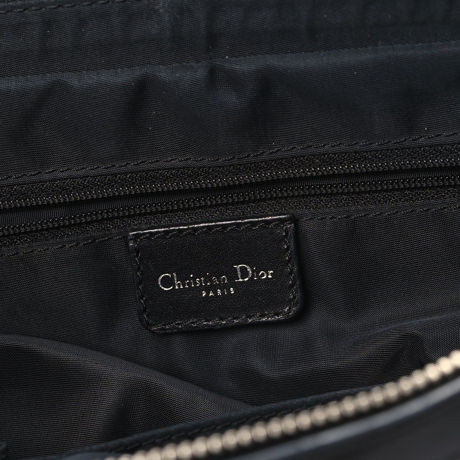Christian Dior Denim Calfskin Monogram Tote Navy Blue 6 of 12