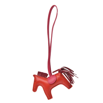 Hermes Milo Lambskin Grigri Rodeo Horse Bag Charm PM Rouge Indien Rubis Rose Mexico 1 of 4