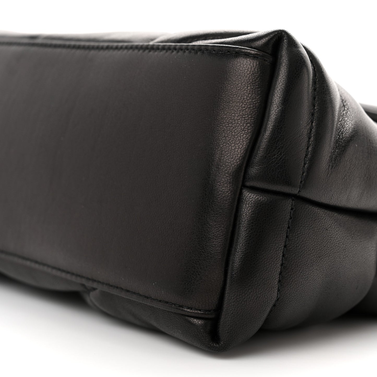 Lambskin Quilted Small Loulou Puffer Monogram Chain Satchel Black
