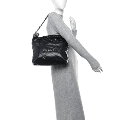 Chanel Shiny Calfskin Quilted Small Chanel 22 Black 2 of 12