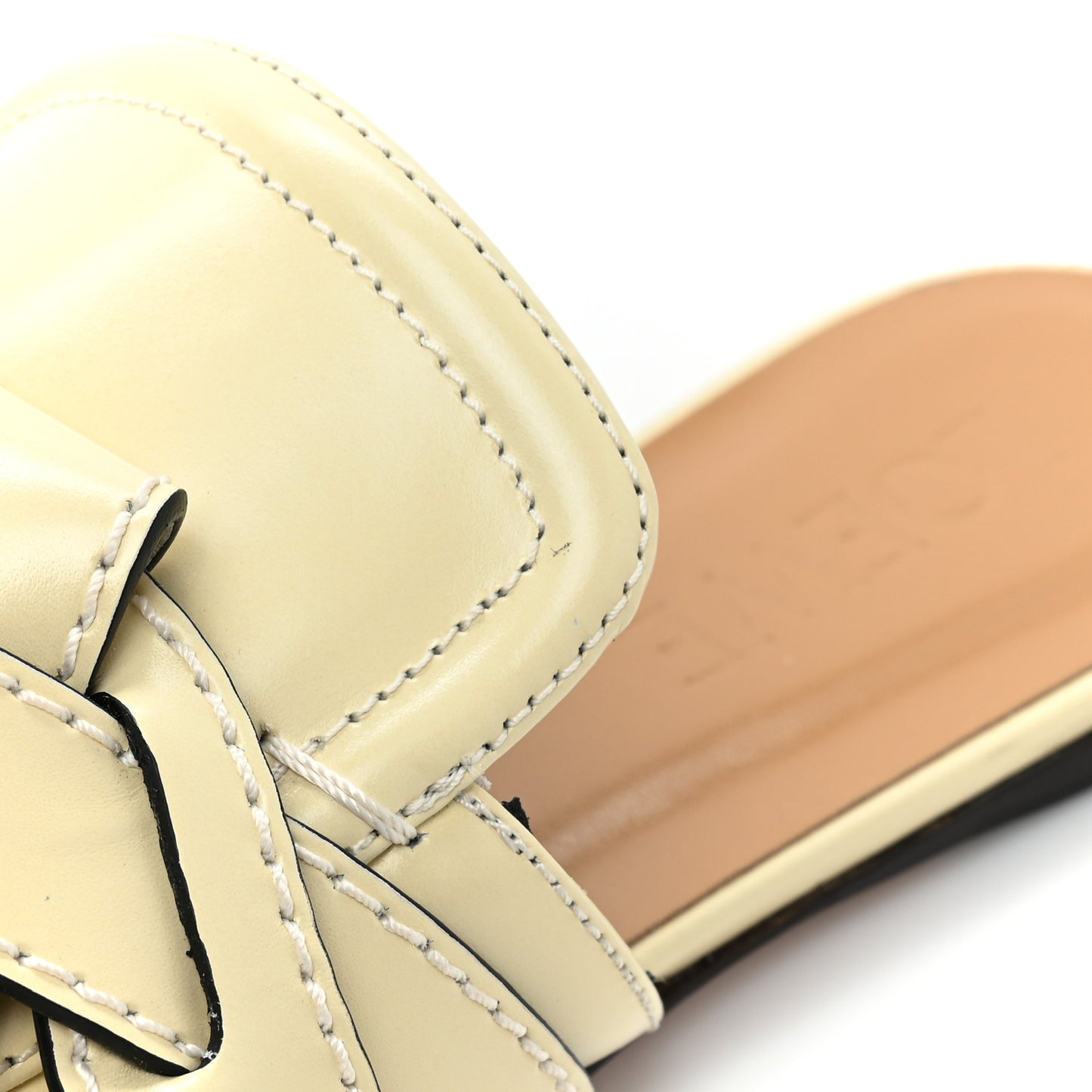 Calfskin Gate Mule Sandals 37 Milk