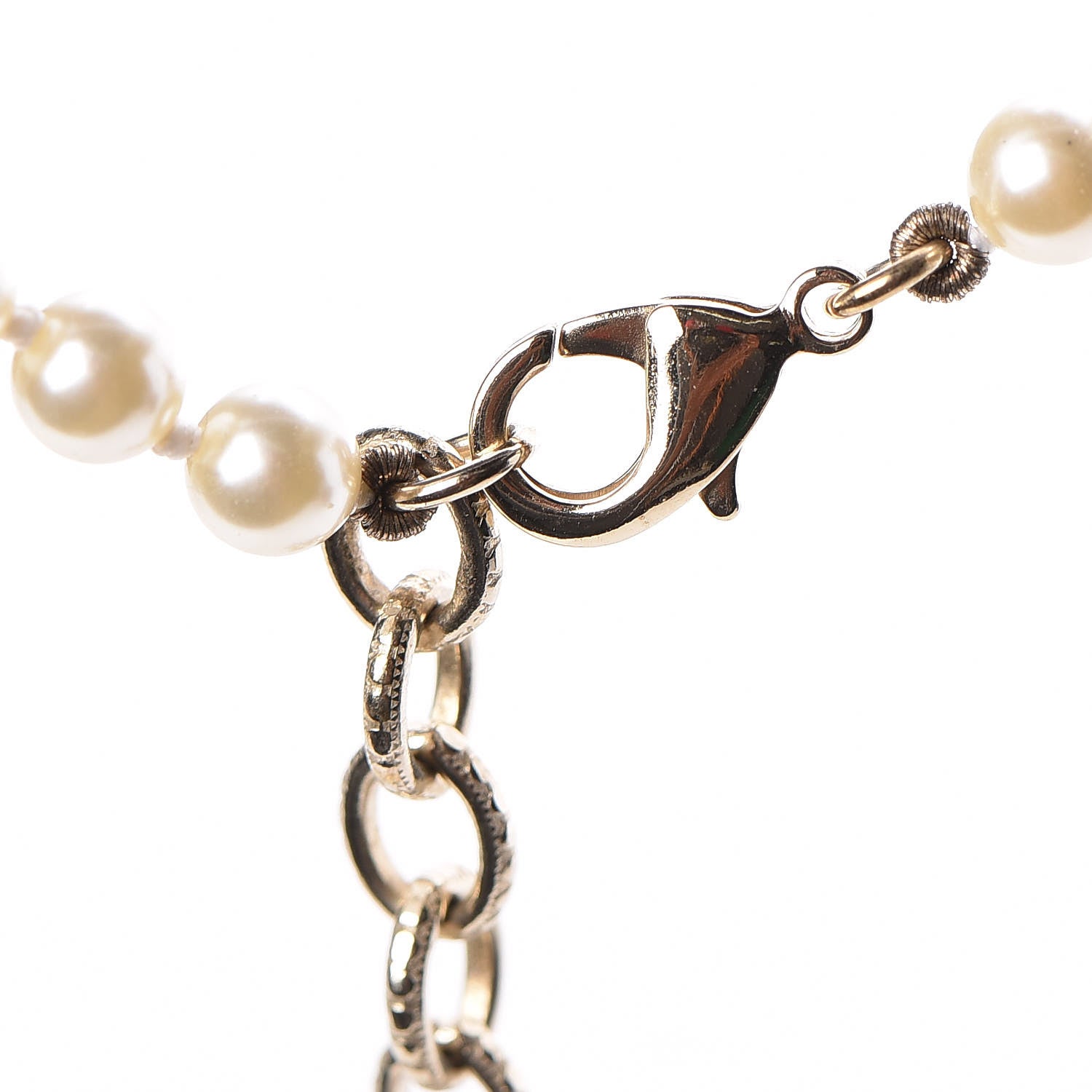 Chanel Pearl Baguette Crystal Long CC Necklace Gold 5 of 5