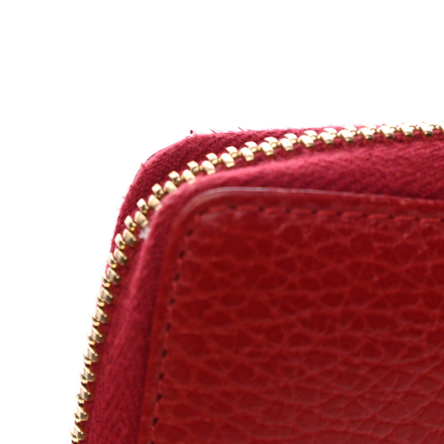 Dollar Calfskin GG Marmont Zip Around Wallet Hibiscus Red