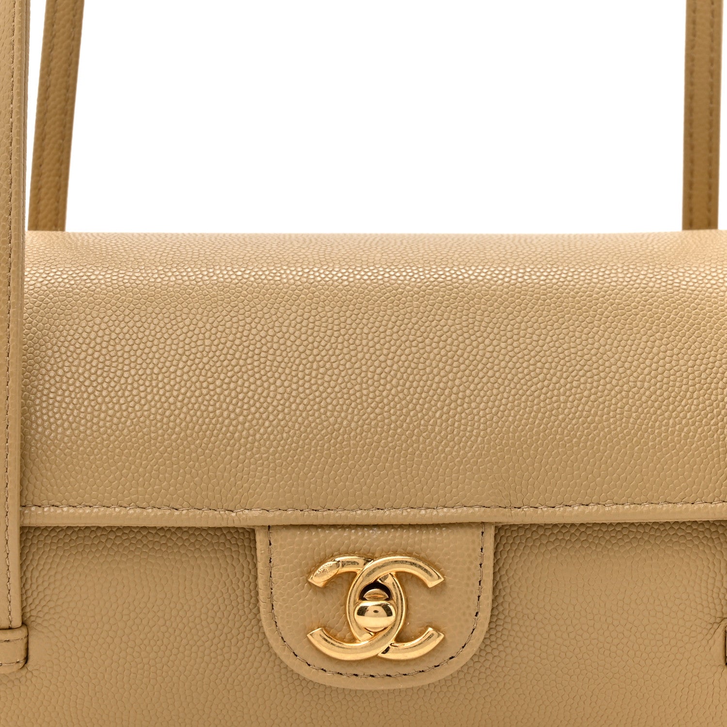 Chanel Shiny Caviar Preppy Coco Small Bowling Bag Dark Beige 8 of 10