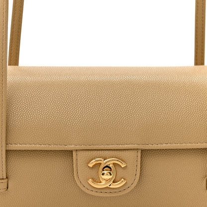 Chanel Shiny Caviar Preppy Coco Small Bowling Bag Dark Beige 8 of 10