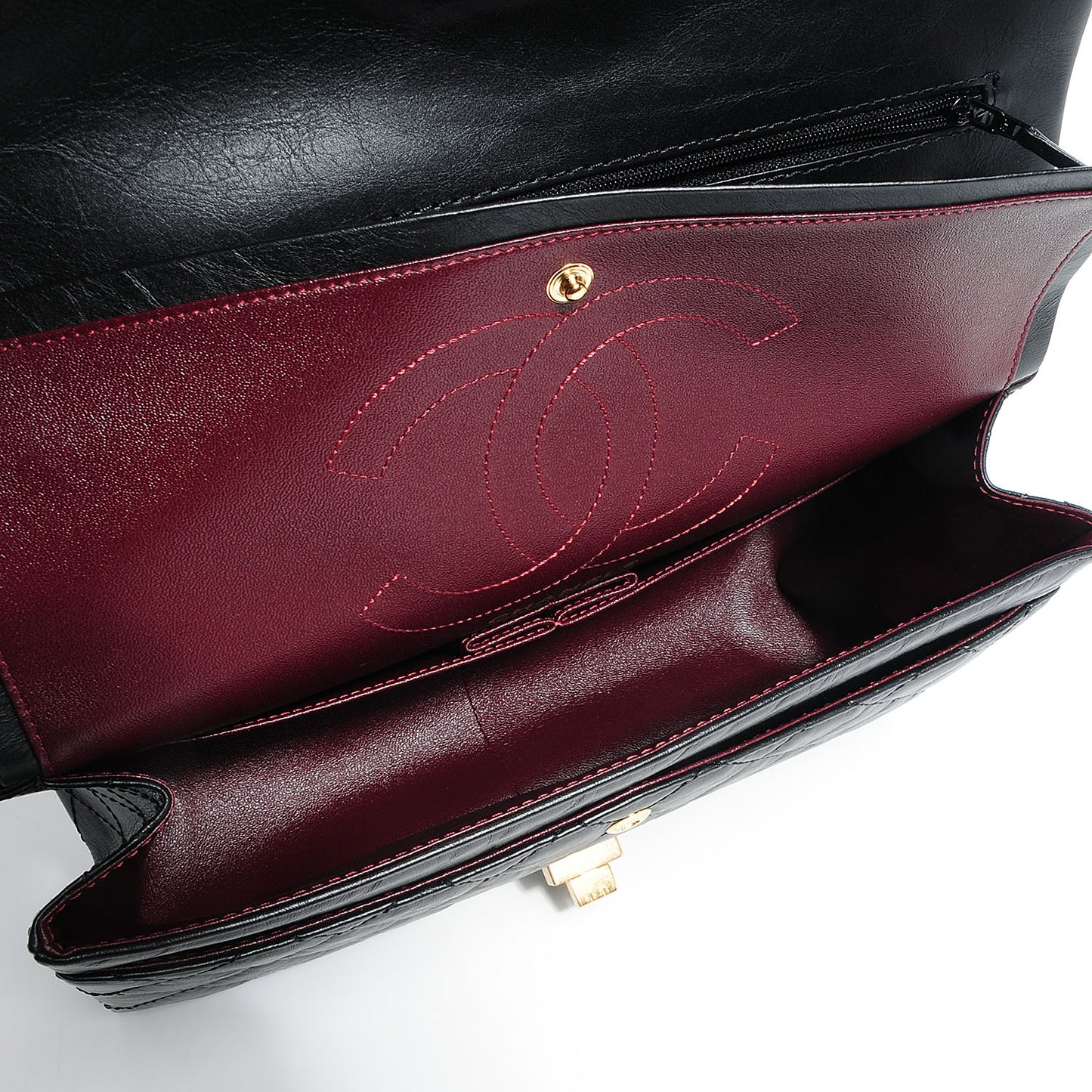 Aged Calfskin Quilted 2.55 Reissue 226 Flap Black