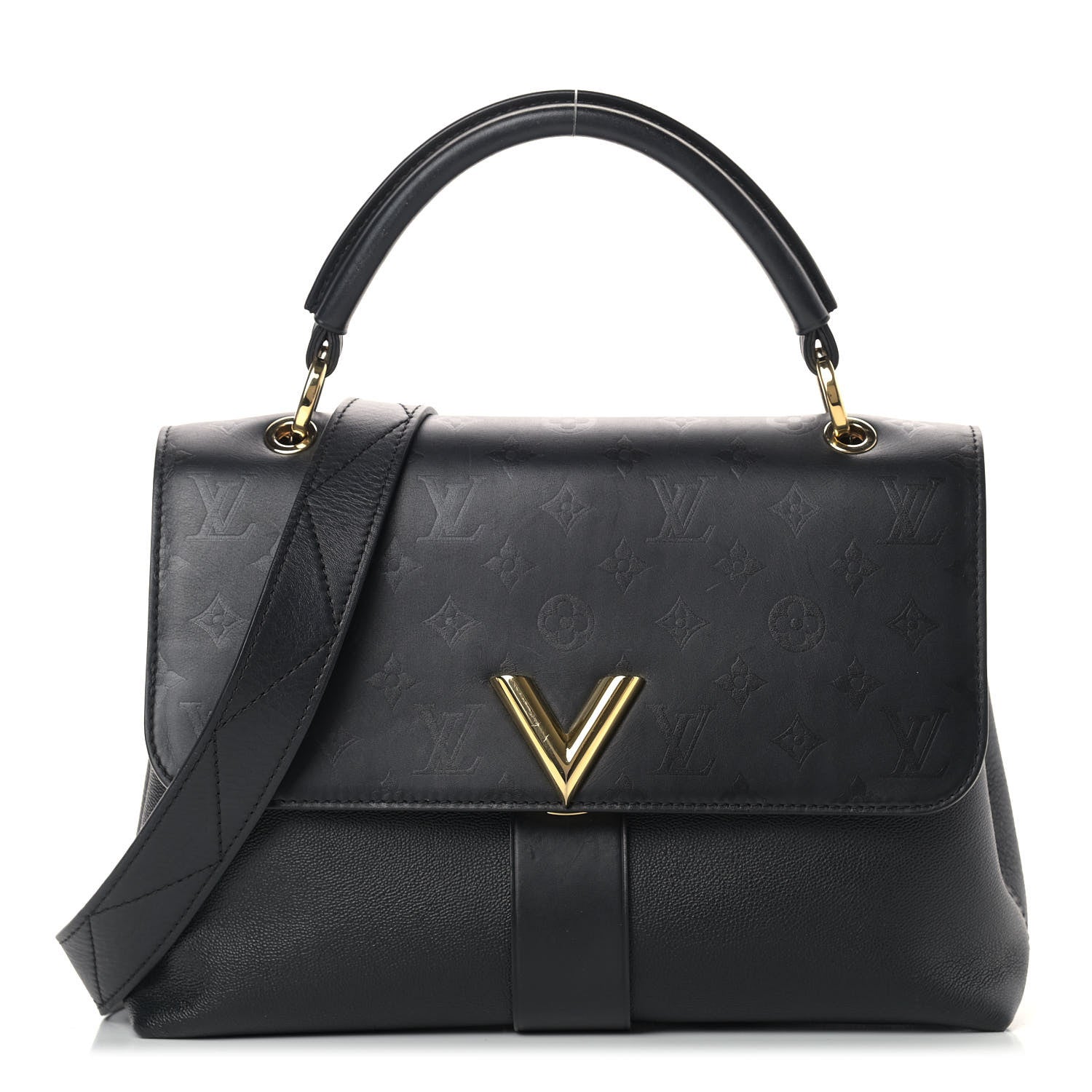 Louis Vuitton Calfskin Monogram Very One Handle Black 1 of 13