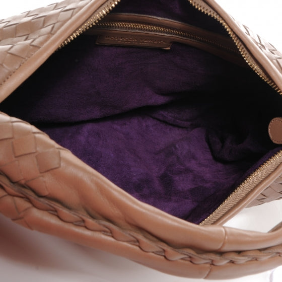 Nappa Intrecciato Medium Veneta Hobo Toffee