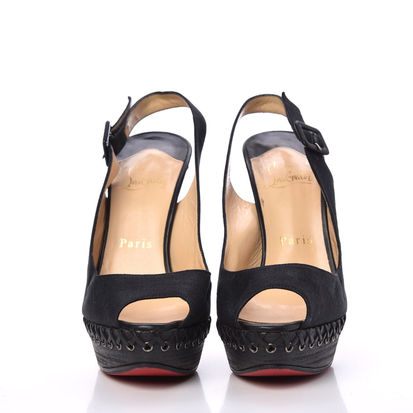Canvas Indiana Sling 140 Pumps 36.5 Black Grezzo