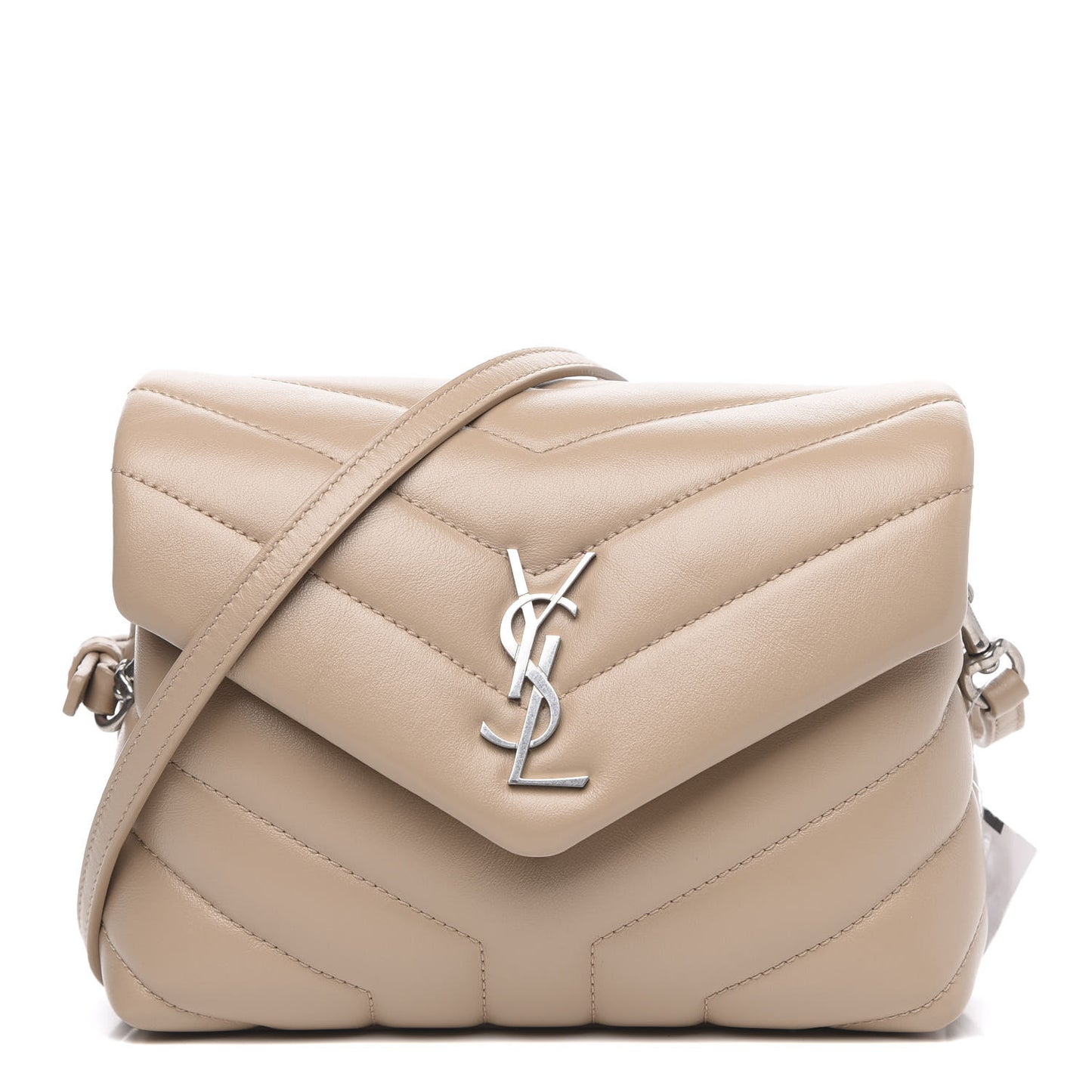 Calfskin Y Quilted Monogram Toy Loulou Crossbody Bag Dark Beige