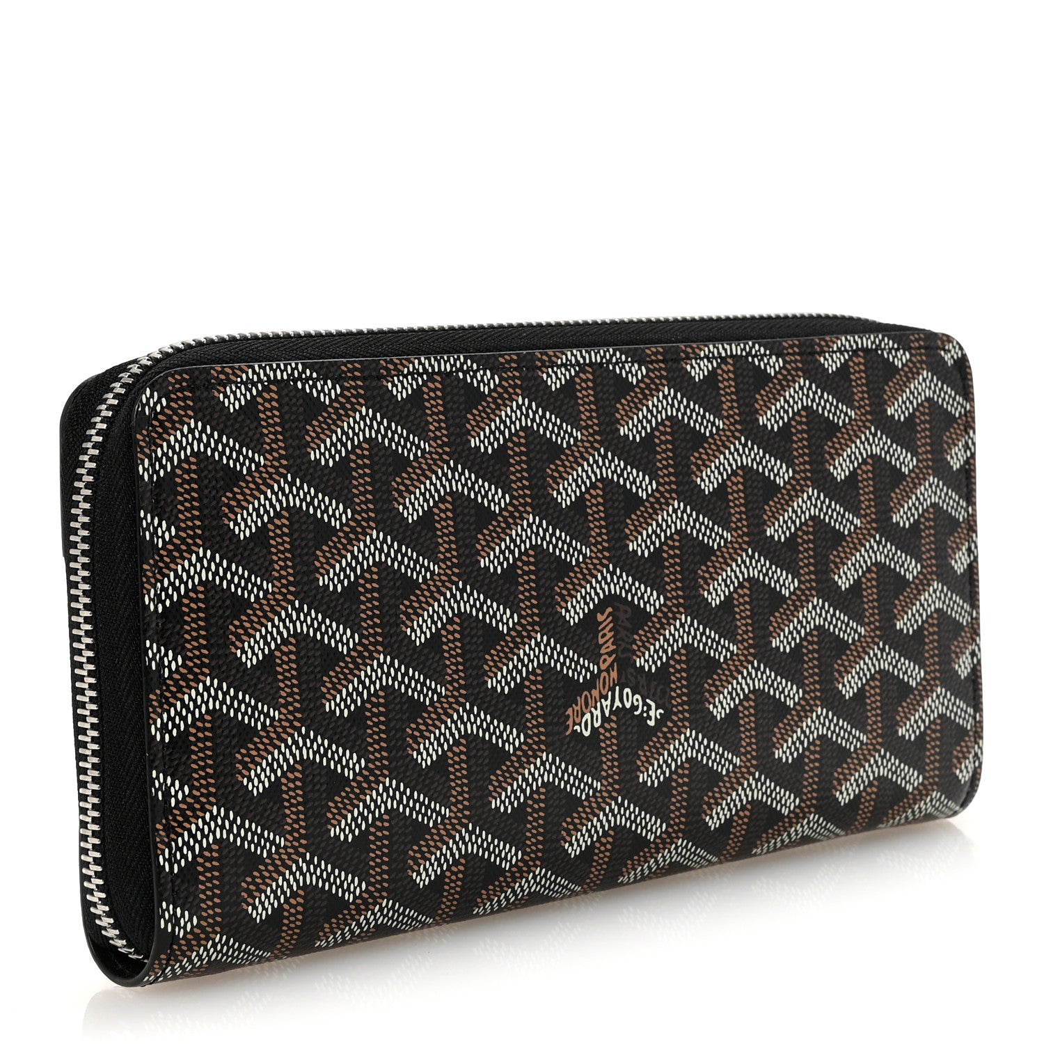 Goyard Goyardine Matignon Zip Around GM Wallet Black 3 of 7