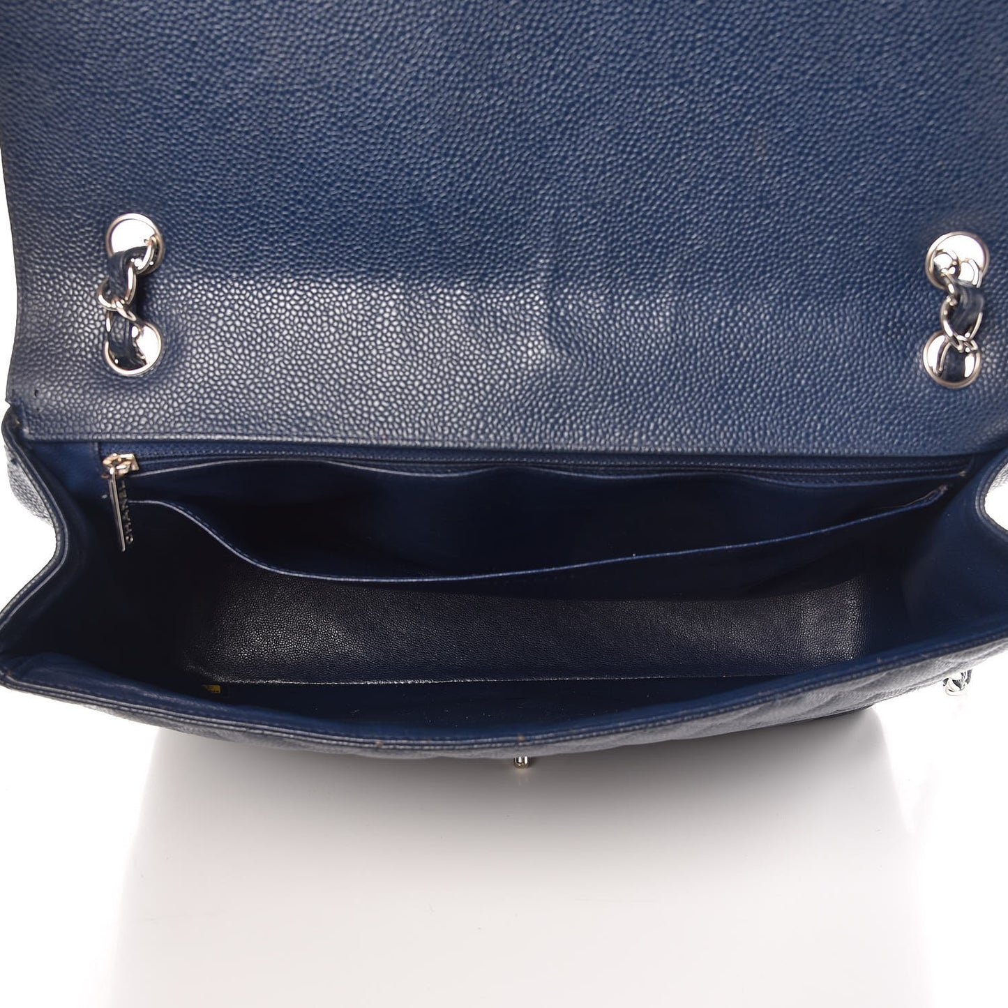 Caviar Quilted Maxi Single Flap Navy