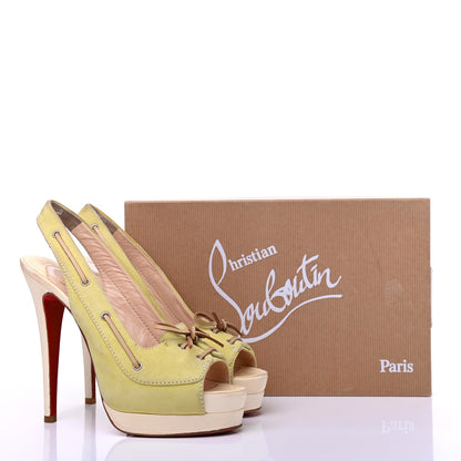 Christian Louboutin Suede Jefferson Plato 140 Pumps 37 Light Green 19 of 19