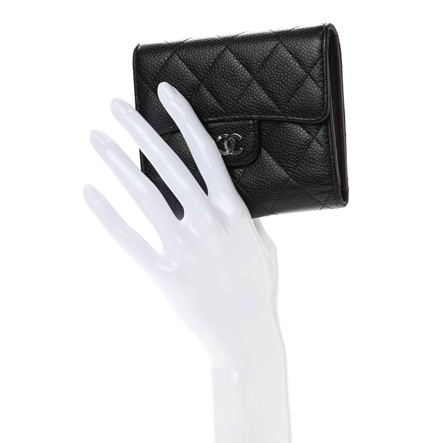 Chanel Caviar Quilted Compact Flap Wallet Black 2 of 11