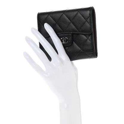Chanel Caviar Quilted Compact Flap Wallet Black 2 of 11