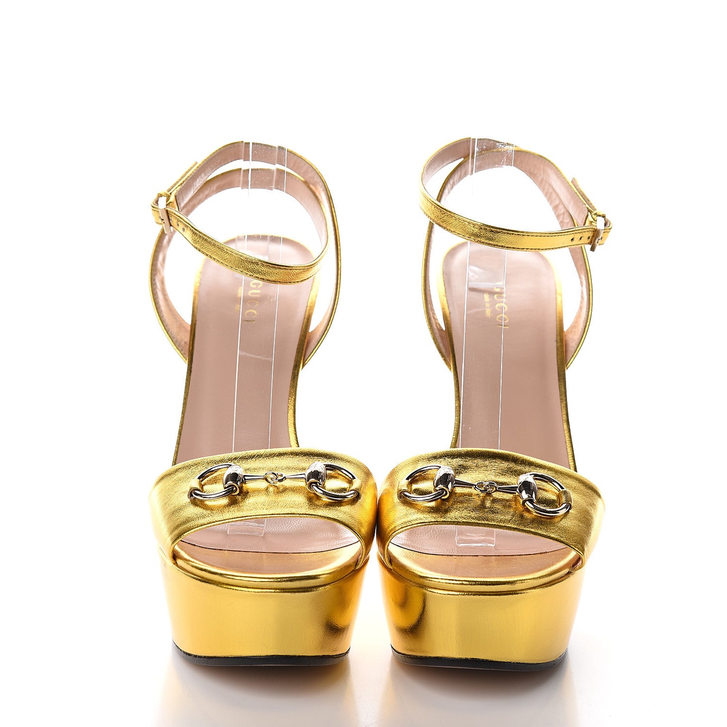 Malaga Kid Horsebit Platform Sandals 40 Gold