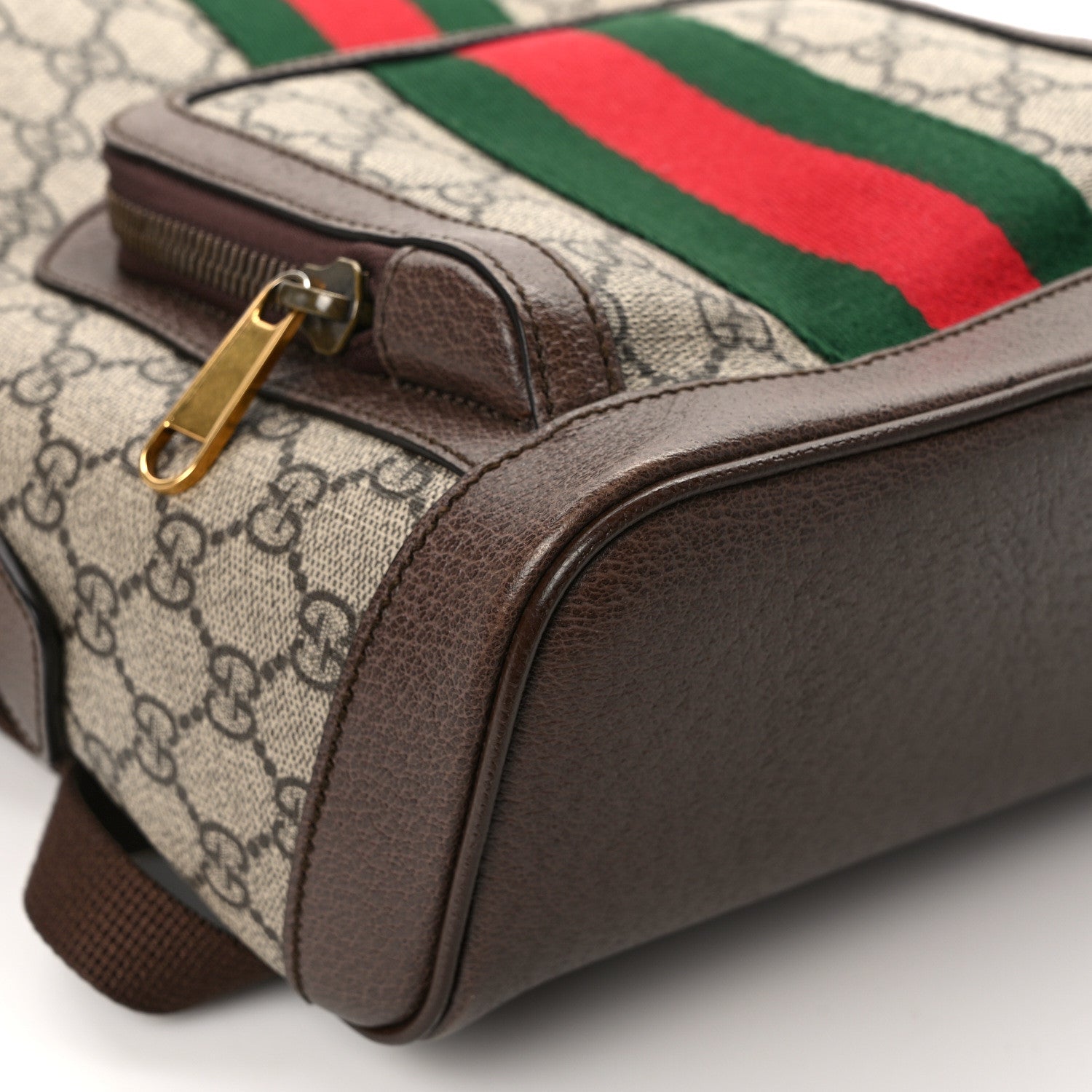 Gucci GG Supreme Monogram Calfskin Web Small Ophidia Day Backpack Beige Ebony New Acero 11 of 14