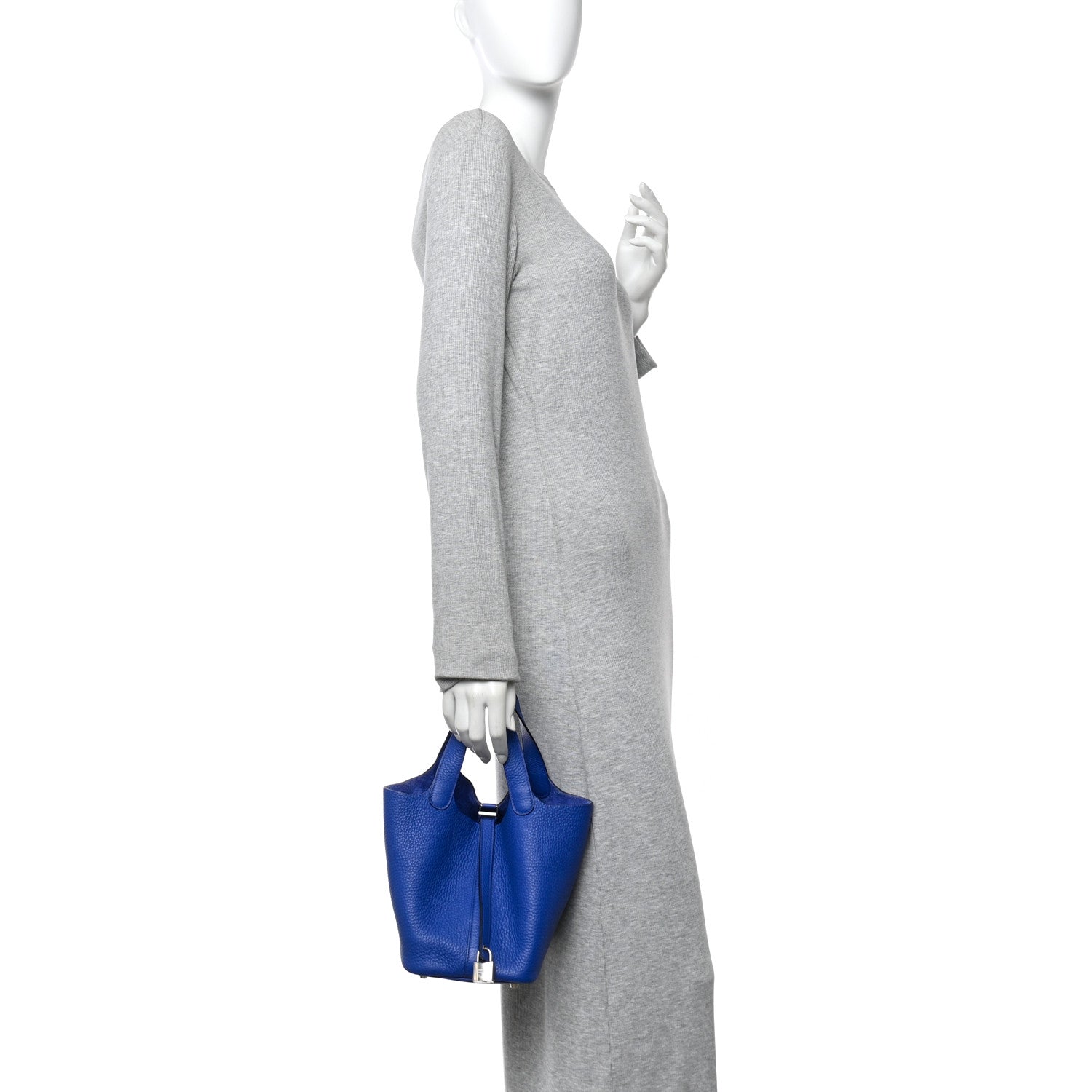 Hermes Taurillon Clemence Picotin Lock 18 PM Bleu Royal 2 of 12