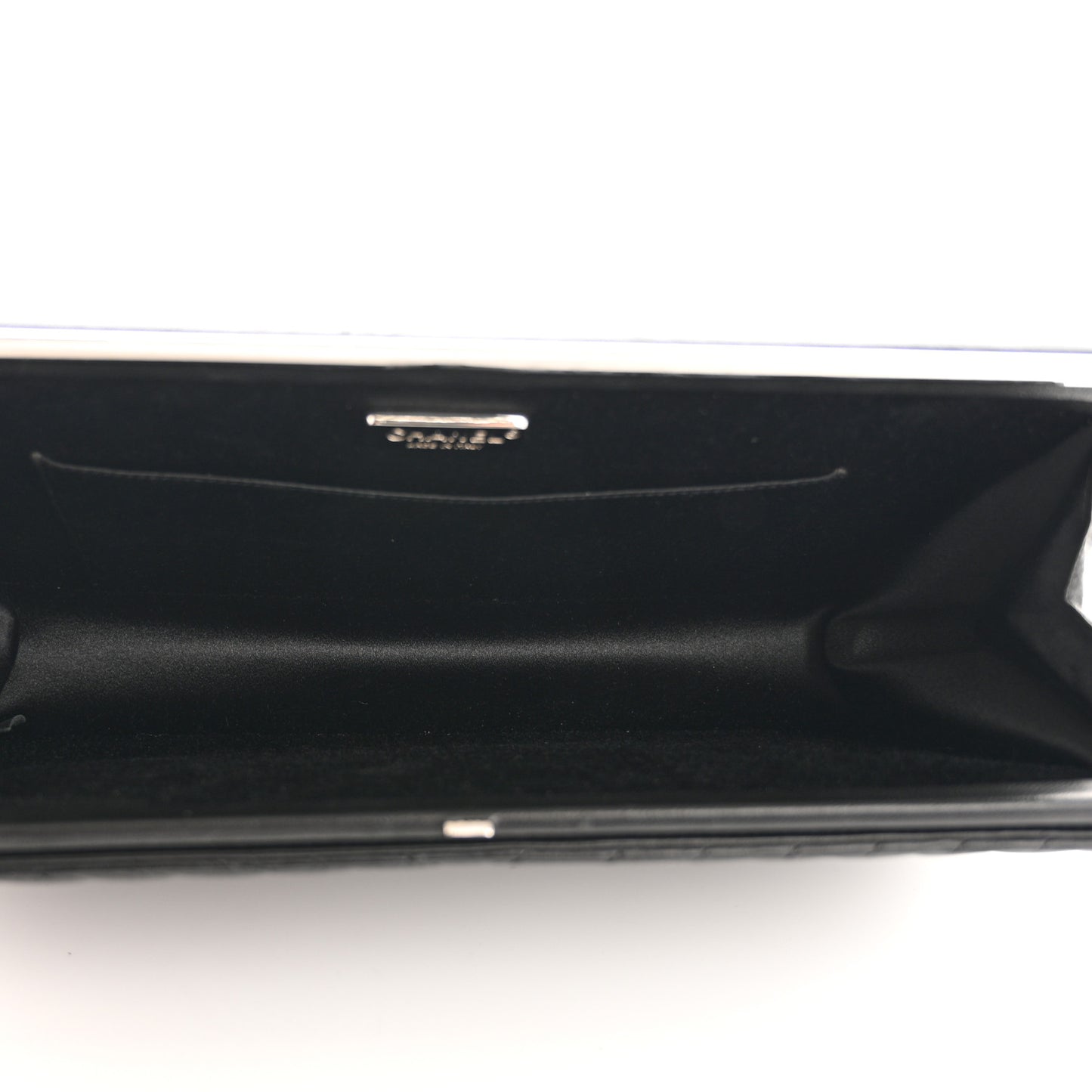 Lambskin Chevron Evening Clutch Black