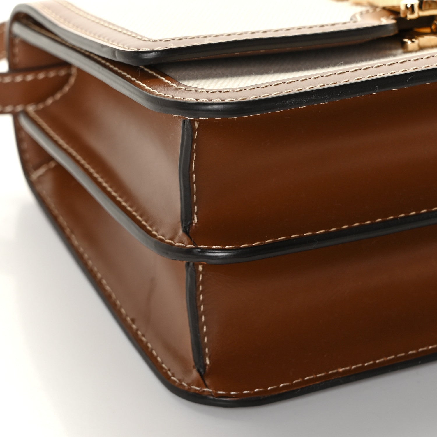 Burberry Canvas Calfskin Small TB Bag Natural 9 of 13